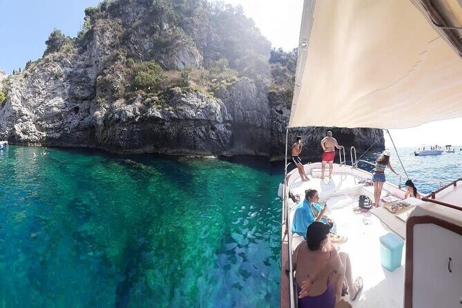 Boat tour Giardini Naxos Taormina Isola Bella Blue Grotto - Mazzarò Beach: The Elegant Coast Stop You’ll Notice Even from Sea Level