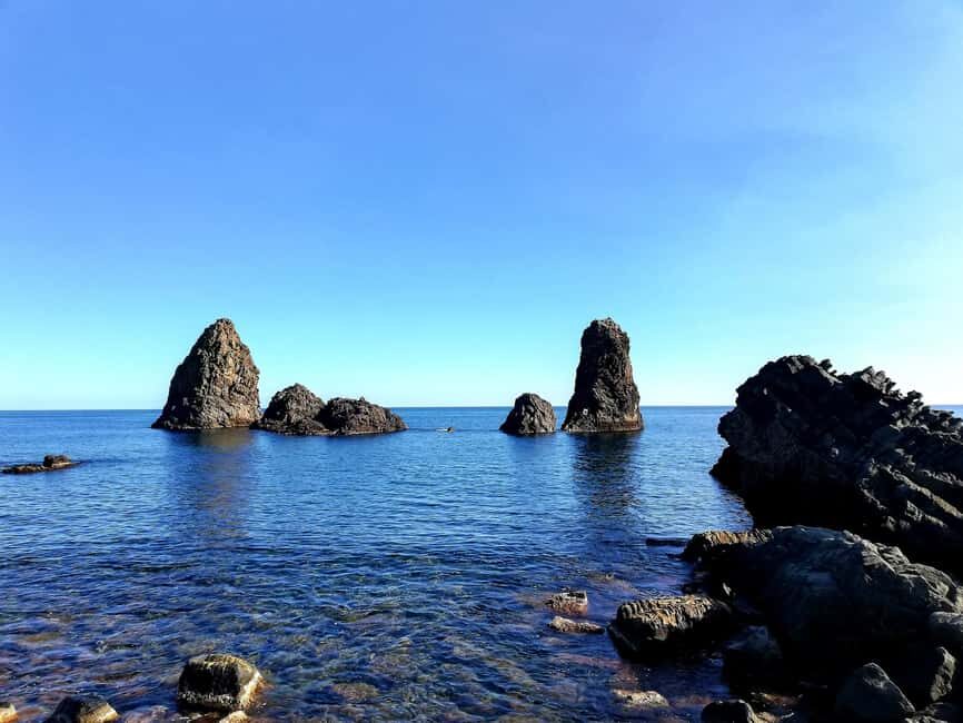 Catania: Cyclops Coast Cruise with Appetizer & Snorkeling - Cyclopean Isles viewpoint plus a solid one-hour swim