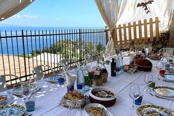 COOKING CLASS in Taormina at Chef Massimo HOUSE!! - Lunch on the Terrace: Wine Pairing and a Feels-Like-a-Feast Finish