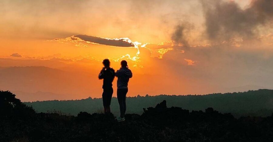 Etna excursions at sunset ancient craters and lava flows - Stop 1: ancient side craters, and why it sets the right mood