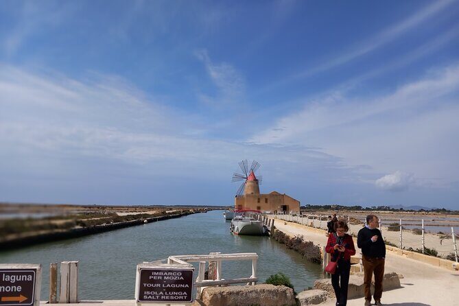 From Palermo Sicilian Retreat Erice & Marsala Tour with Lunch - Laguna di Marsala salt pans: white salt dunes and working mills