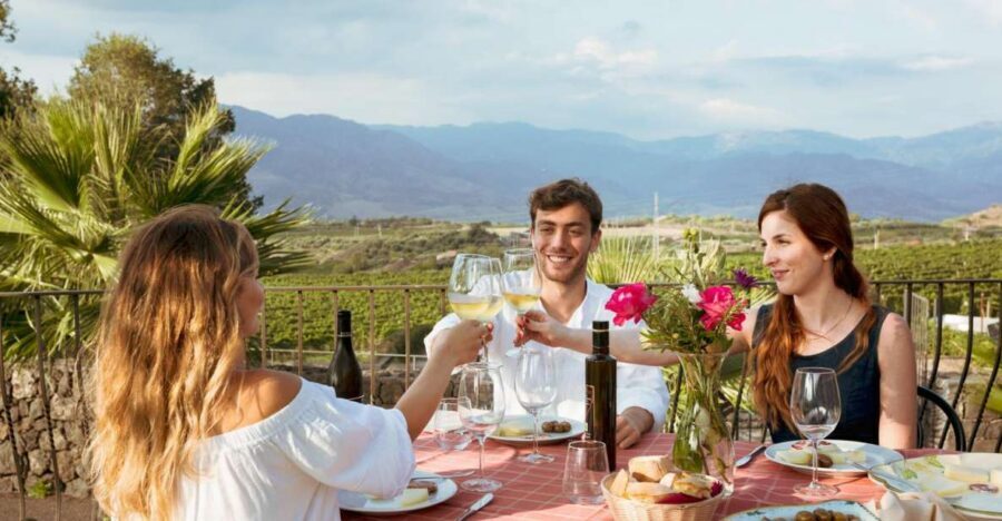 From Taormina: Mount Etna Food and Wine Tasting Tour - Family-Run Winery Time: Welcome Glass, Cellars, And Cold Appetizers
