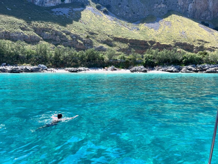 Full day boat tour in Palermo with Palermo in Boat - Stop One at Vergine Maria: quick photos, then real snorkeling time