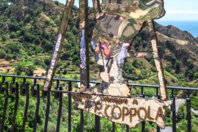 Godfather tour , Taormina and Messina - Savoca stop: Bar Vitelli, lava-stone streets, and Gulf of Taormina views