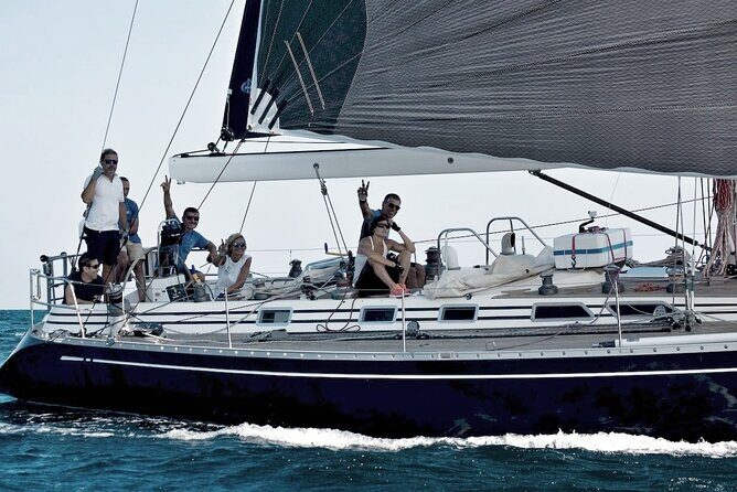 Sailing tour in Palermo with aperitif - Stop 1 at Palermo’s Addaura coast: views, caves, and tuna-fishery history