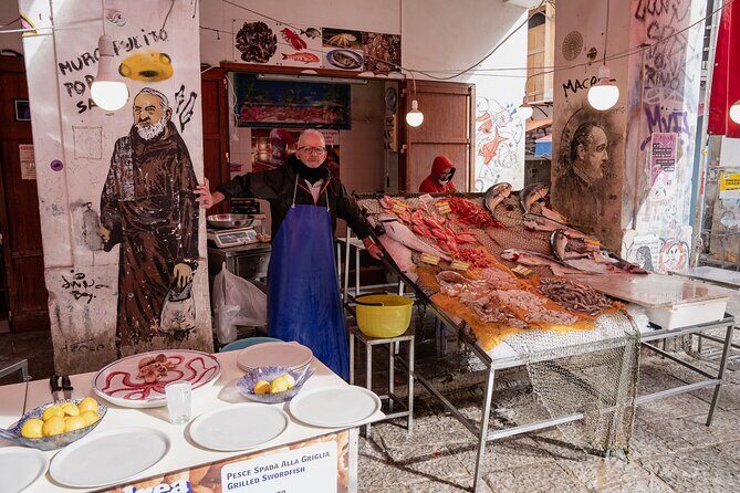 Savoring Palermo: In The Markets and Beyond - Vucciria Market pairing: Mount Etna white wine and octopus