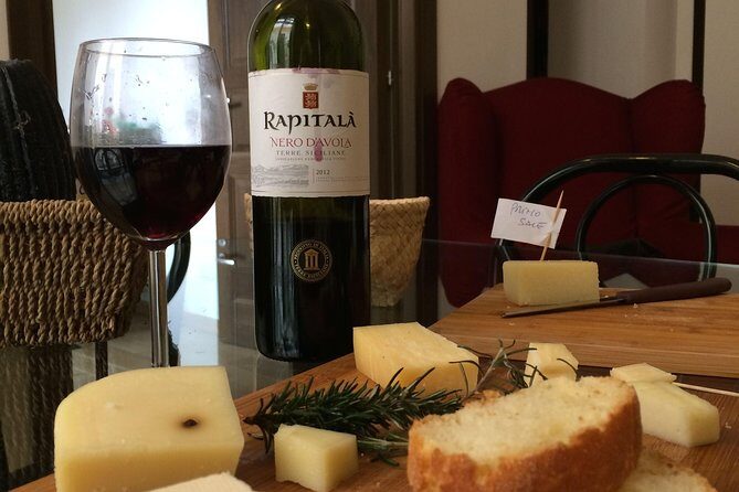 Sicilian Wines and cheeses Tasting in Palermo - What You Eat Along the Way: Caponata, Bread, and Cassata