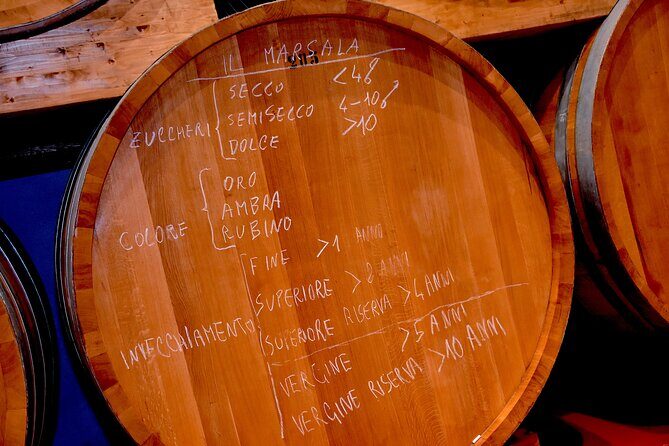 Tasting in the historic cellar of Marsala - The 45-minute flow: tour, explanation, then buffet-style tastings